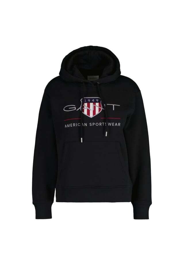 

Толстовка с капюшоном - архивная толстовка с капюшоном и логотипом уни Gant, черный
