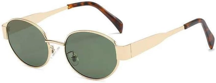 

Винтажные гламурные женские солнцезащитные очки в металлической оправе овальной формы, стильные мужские солнцезащитные очки, модные унисекс очки с защитой от УФ-излучения UV400 WNCKSQ, C3