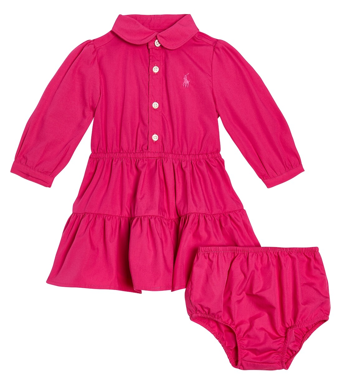 

Комплект детского хлопкового платья и шароваров Polo Ralph Lauren, розовый