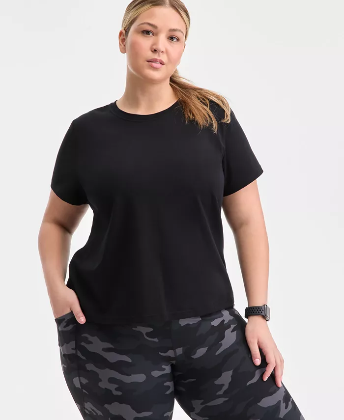 

Повседневная хлопковая футболка с коротким рукавом больших размеров ID Ideology, черный