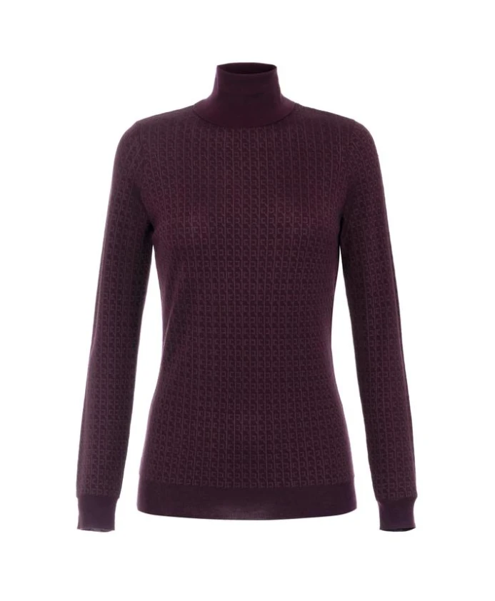 

Шерстяной свитер с жаккардовым микрологотипом. Elisabetta Franchi, красный