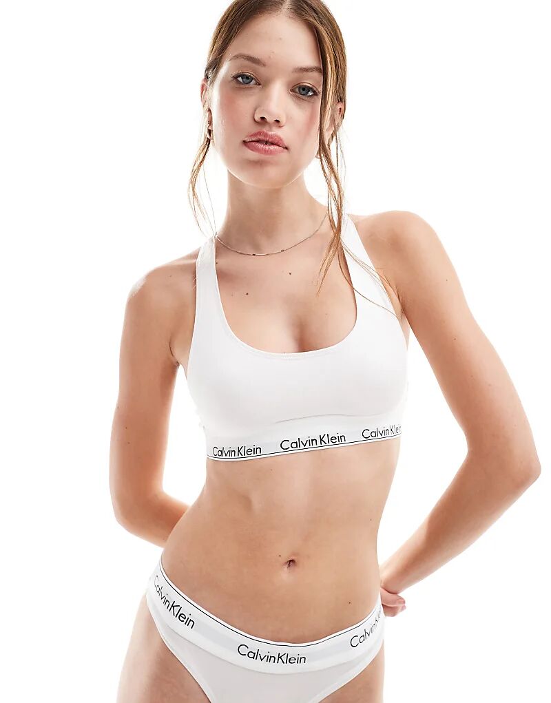 

Бюстгальтер-бралетт Calvin Klein Modern Cotton белого цвета