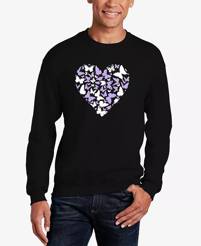 

Мужская толстовка с принтом Butterfly Heart Word Art LA Pop Art, черный