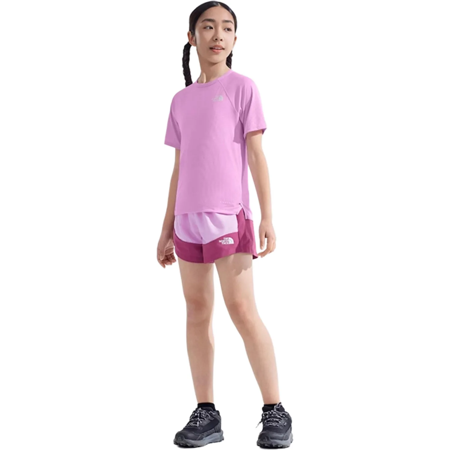THE NORTH FACE Футболка Lightrange SS25 с красным цветочным принтом для детей 3-7 лет — фото 4