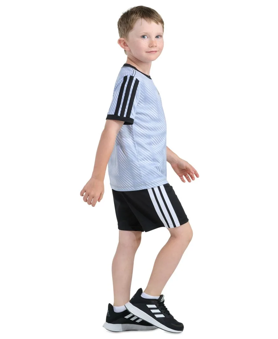 Детский комплект из футболки и шорт с принтом (2T-7), размер 2T Adidas, черный/синий — фото 3