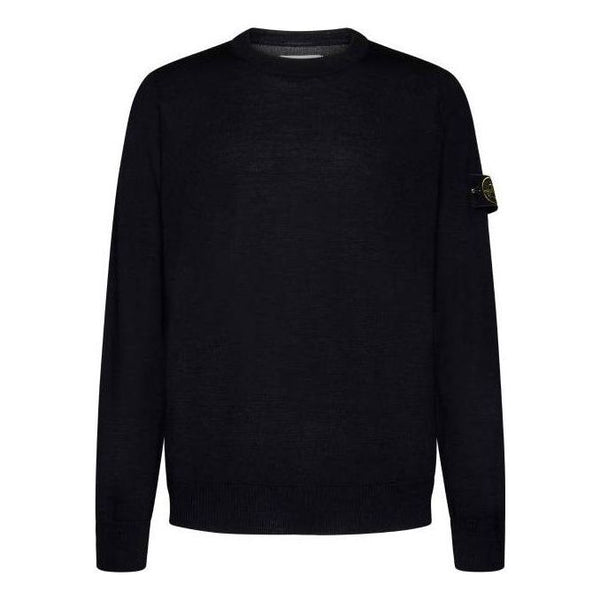 

Свитер wool crewneck sweater 'black' Stone Island, черный