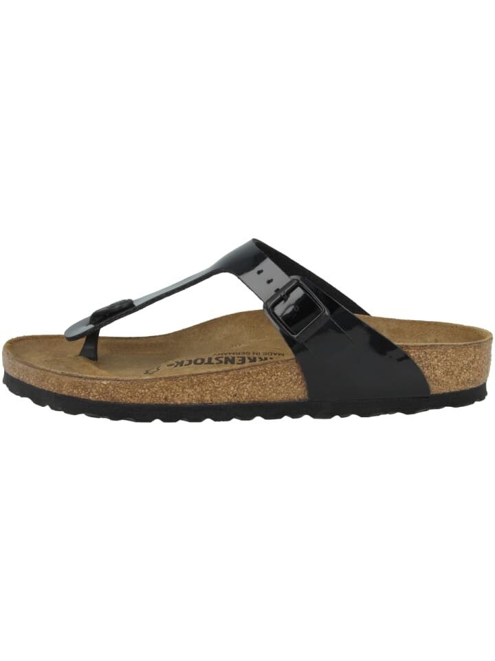 Шлепанцы Birkenstock Zehensandale Gizeh Birko-Flor Lack normal, черный