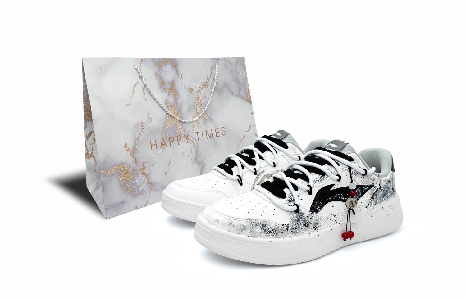 

LINING Мужские низкие кеды slip resistant abrasion resistant черный белый