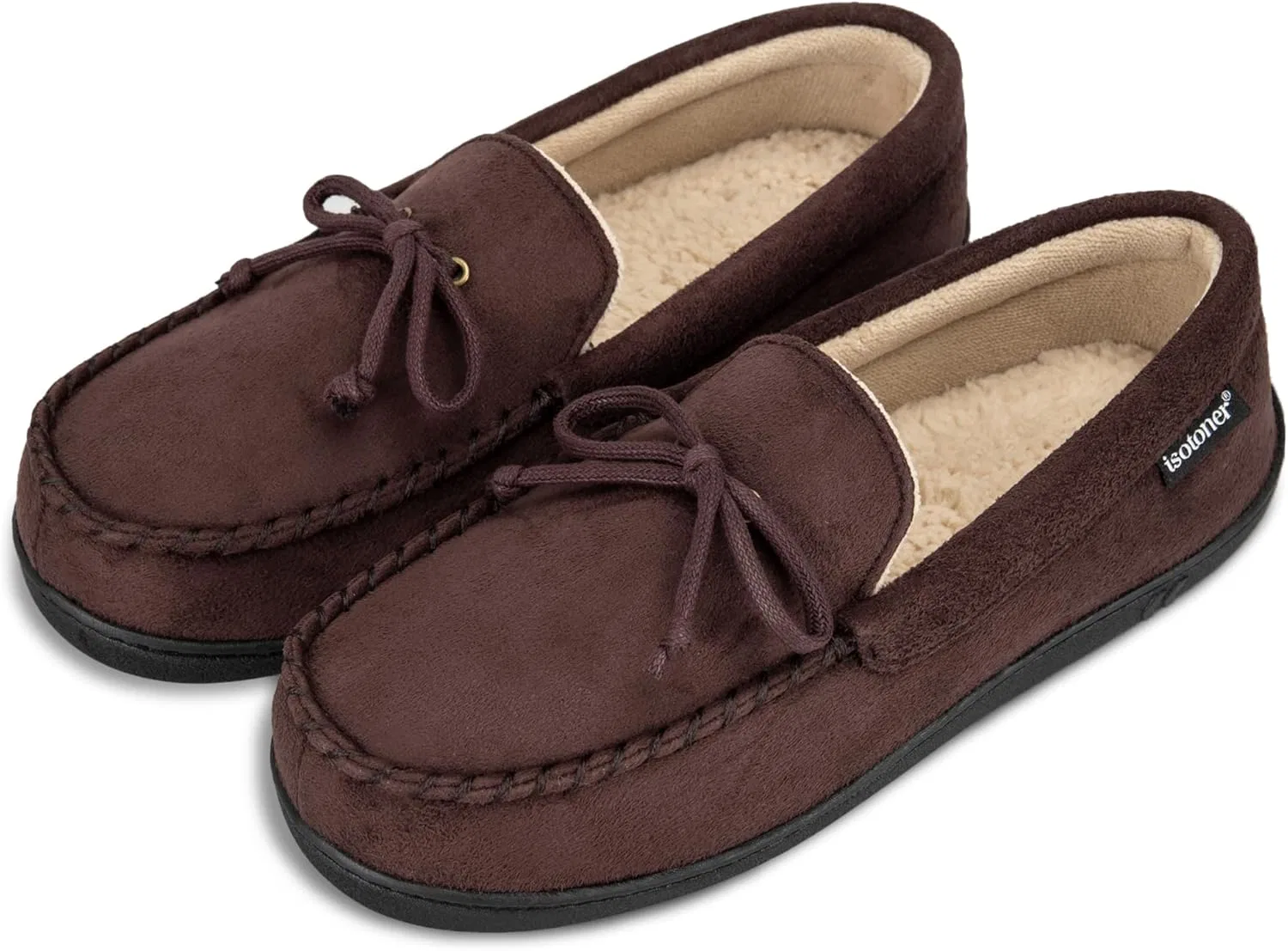 Мокасины из микрозамши Isotoner с прошивкой Whipstitch, Dark Chocolate — фото 3