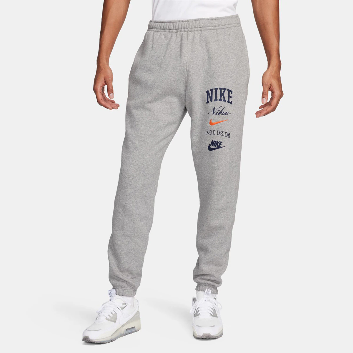 

Мужские флисовые брюки Nike Club, серый/оранжевый