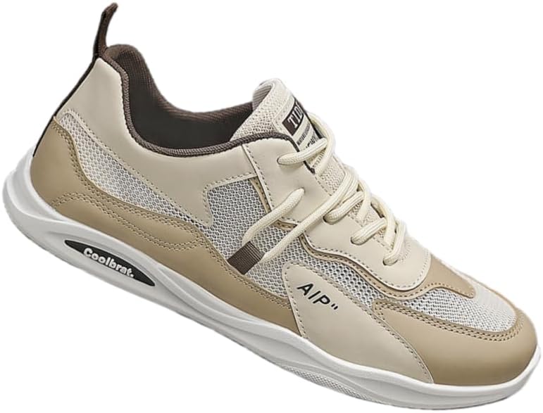 

Мужские летние ультралегкие дышащие повседневные кроссовки из сетки - низкие удобные кроссовки для ежедневной носки, для активного отдыха на улице Hoalox, бежевый