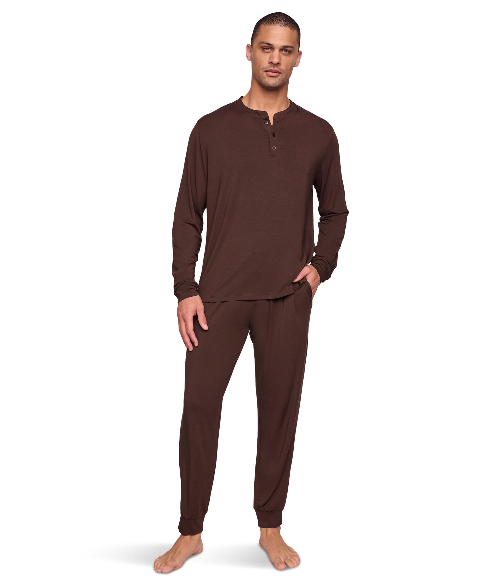 

Пижама Eberjey Henry - The Long PJ Set, цвет Chocolate