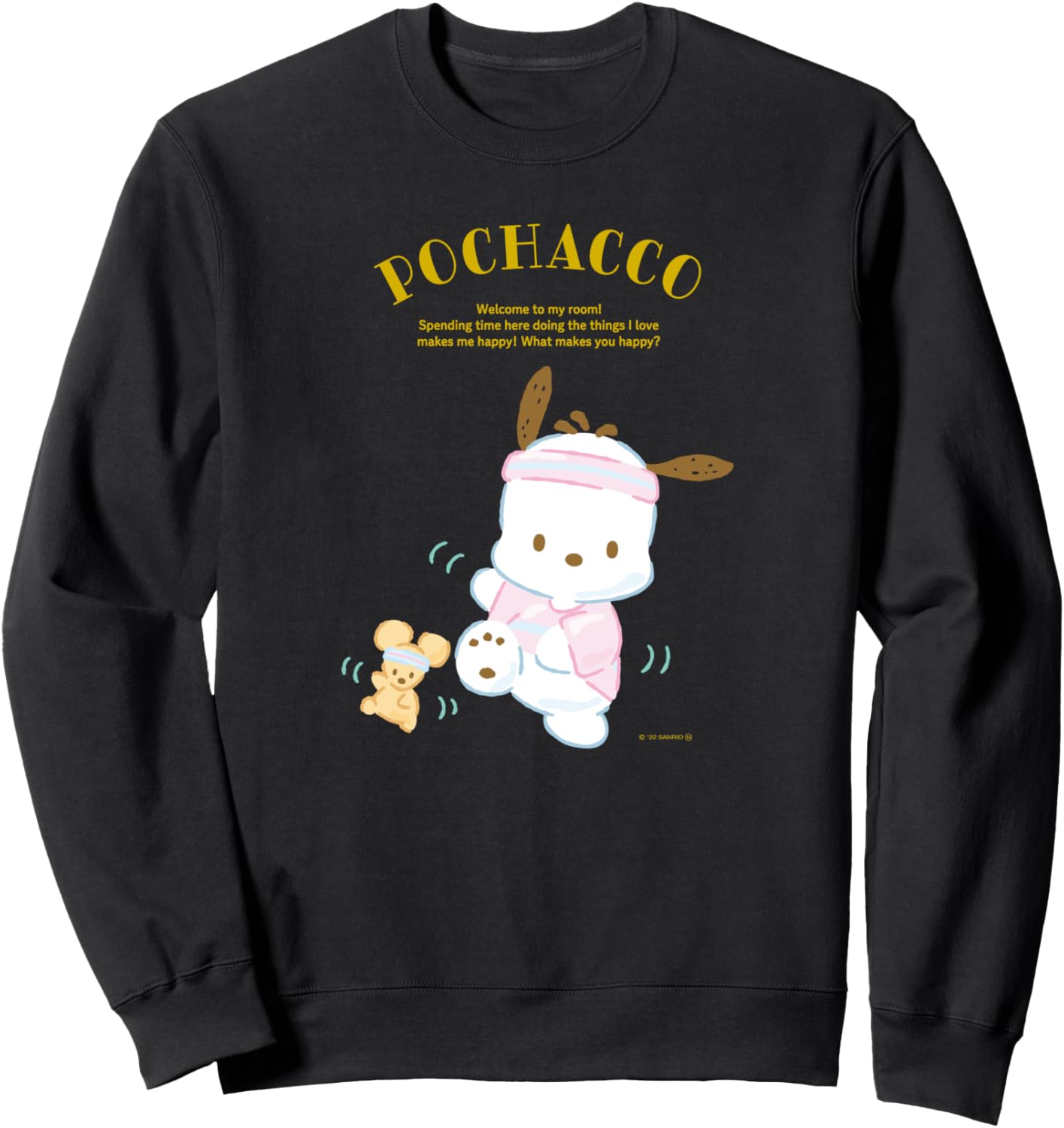 

Толстовка Pochaccco «Счастье в моей комнате» Sanrio (Watanabe), черный