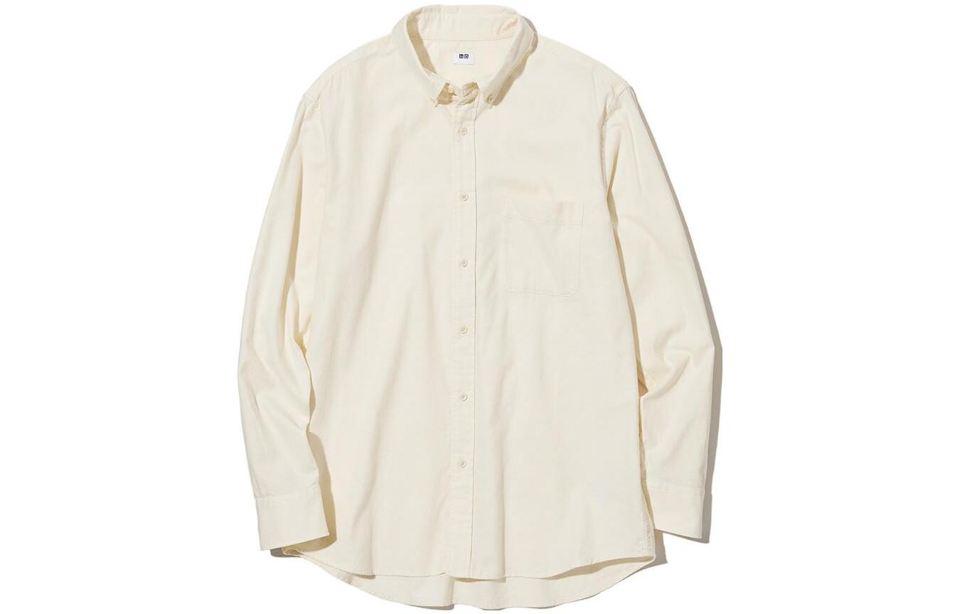 

Рубашка мужская молочно-белая Uniqlo, слоновая кость