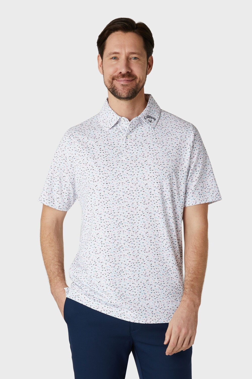 

Принт Chev Confetti рубашка поло Callaway Apparel, белый