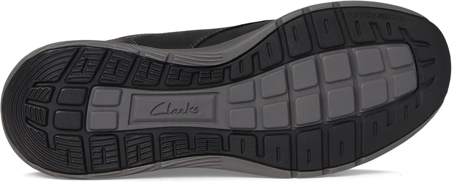 Мужские кроссовки Clarks Motion Trek Ez Trainers, 3-Black Leather — фото 4