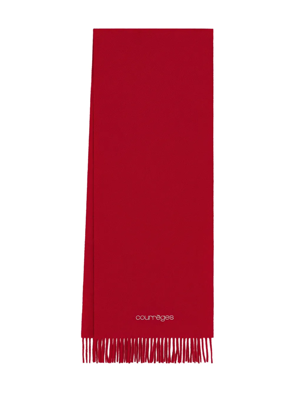 

Шарф с вышивкой и бахромой Courrèges, красный