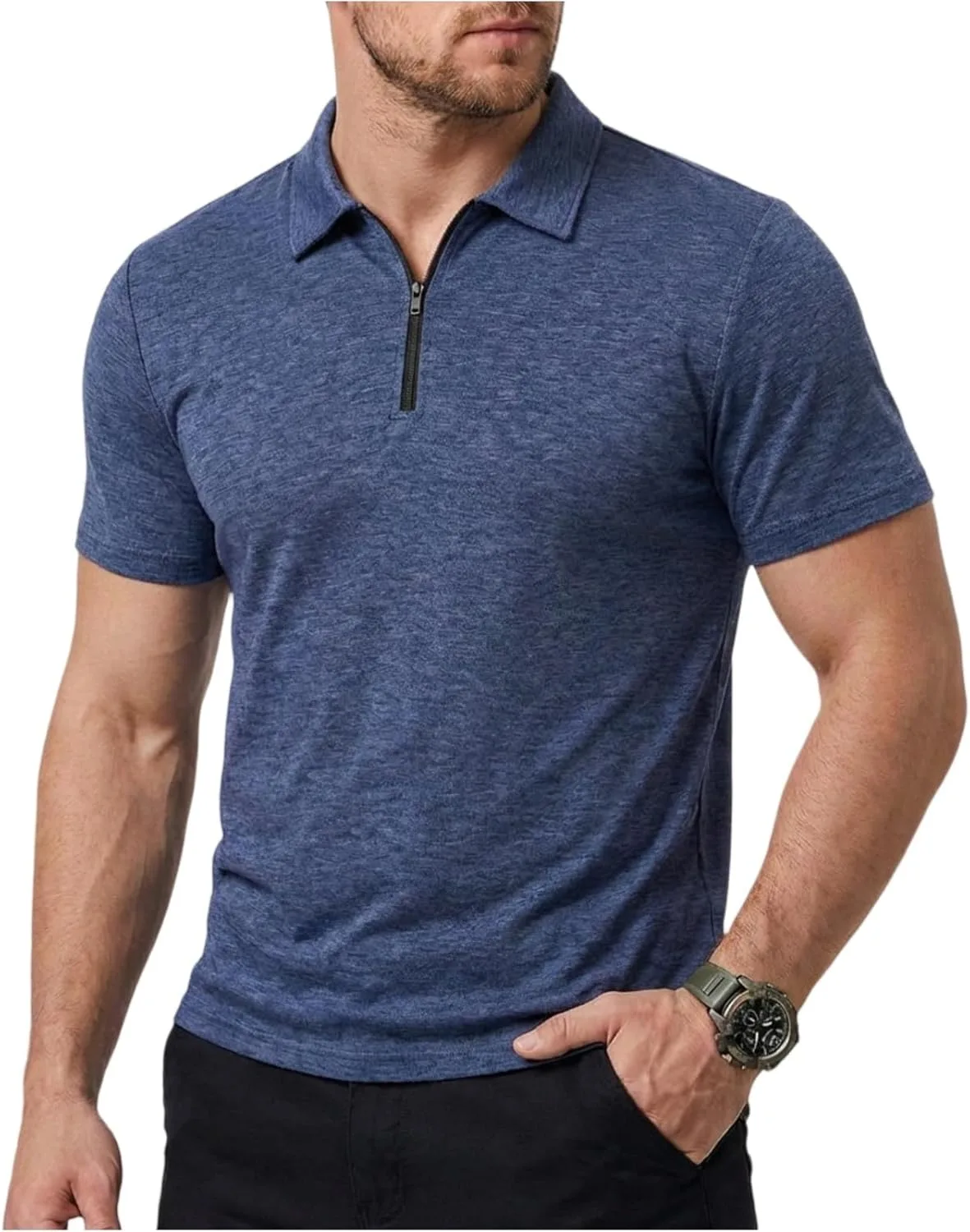 

Мужская поло с коротким рукавом и карманом, M-3XL