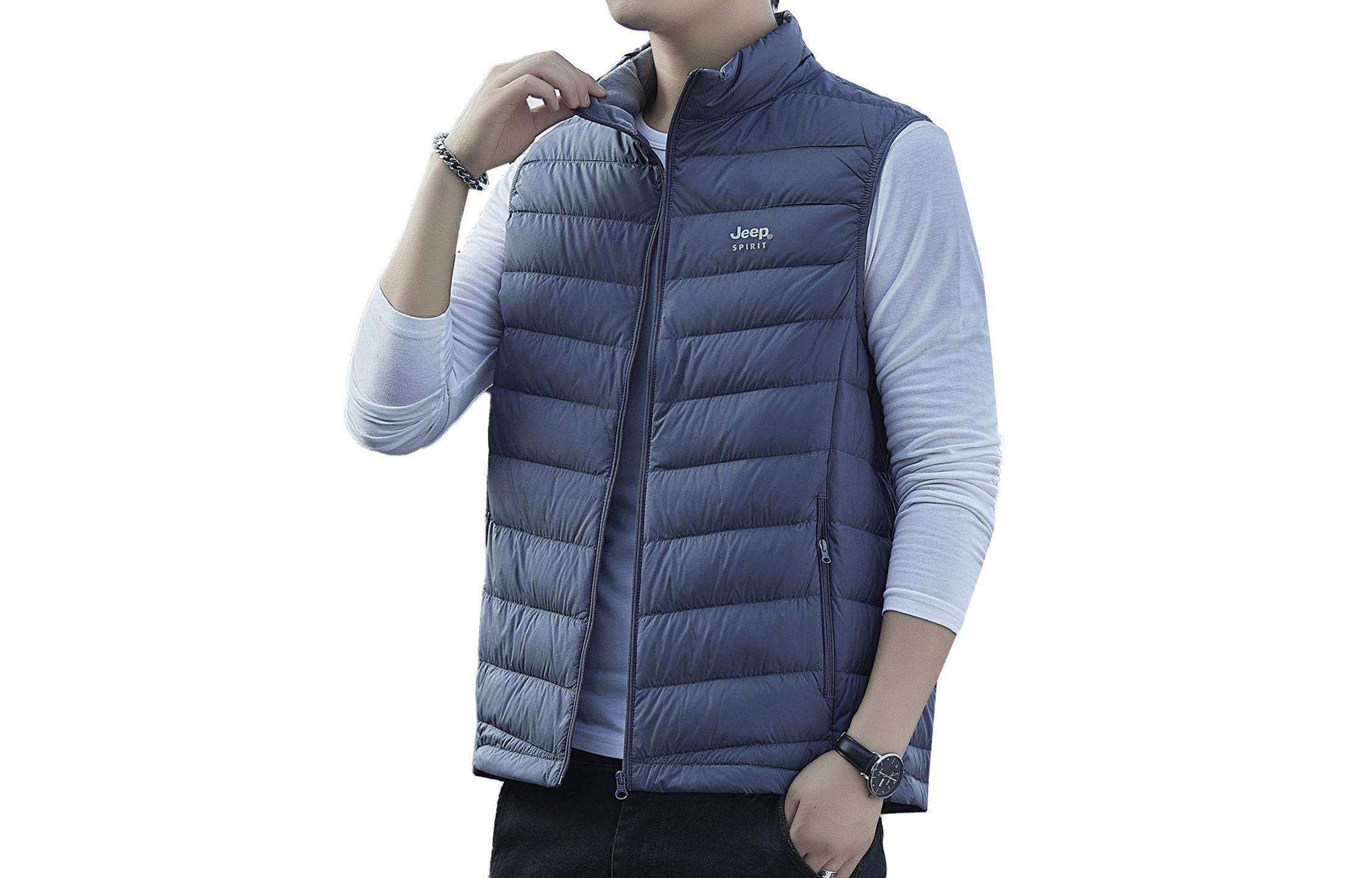 

JEEP SPIRIT Пуховая жилетка для мужчин, Dark Gray