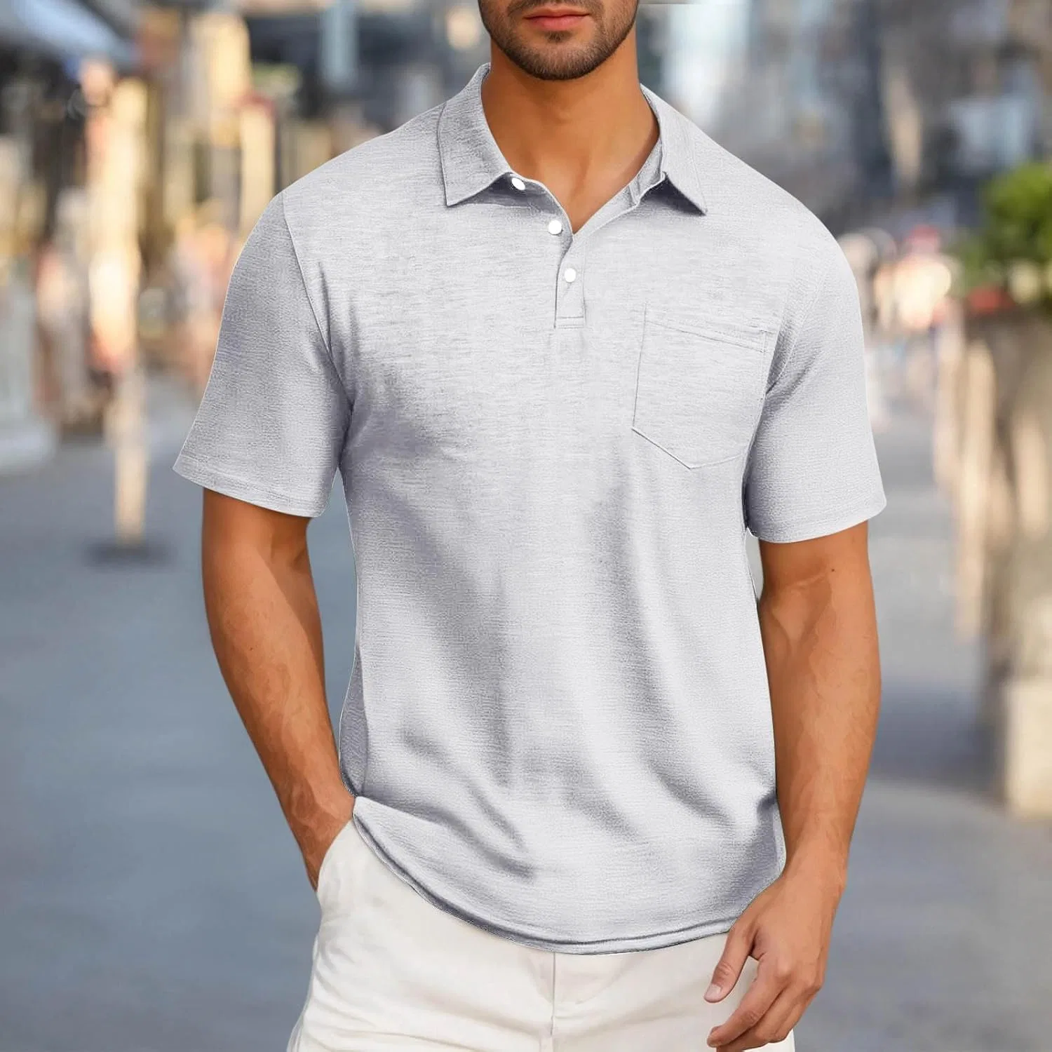 Мужское поло для гольфа, Generic, Silver — фото 2