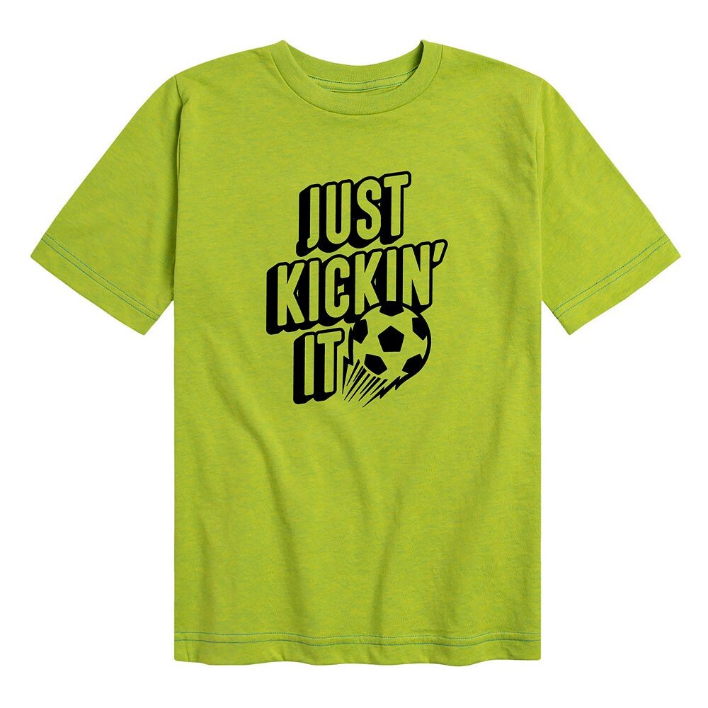 

Футболка Soccer Just Kickin It для мальчиков 8–20 лет с графическим рисунком Licensed Character, зеленый