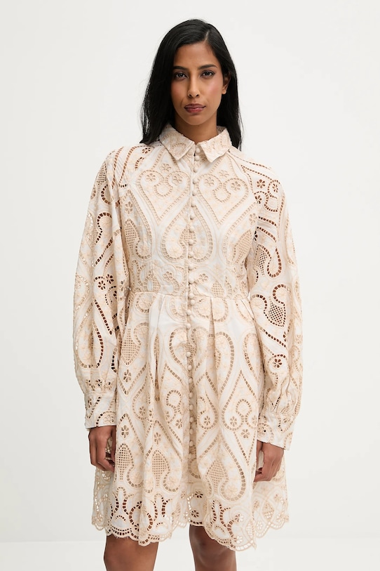 

Хлопковое платье Answear.Lab, бежевый