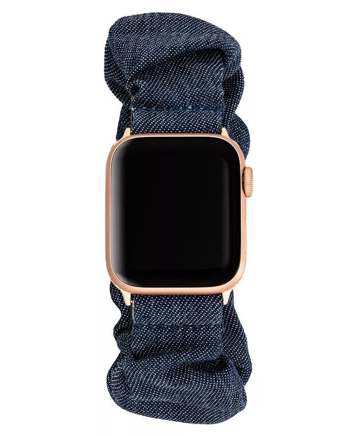 

Женский темно-синий ремешок для резинки для волос Demin, совместимый с Apple Watch 42/44/45/Ultra/Ultra 2 Anne Klein, синий