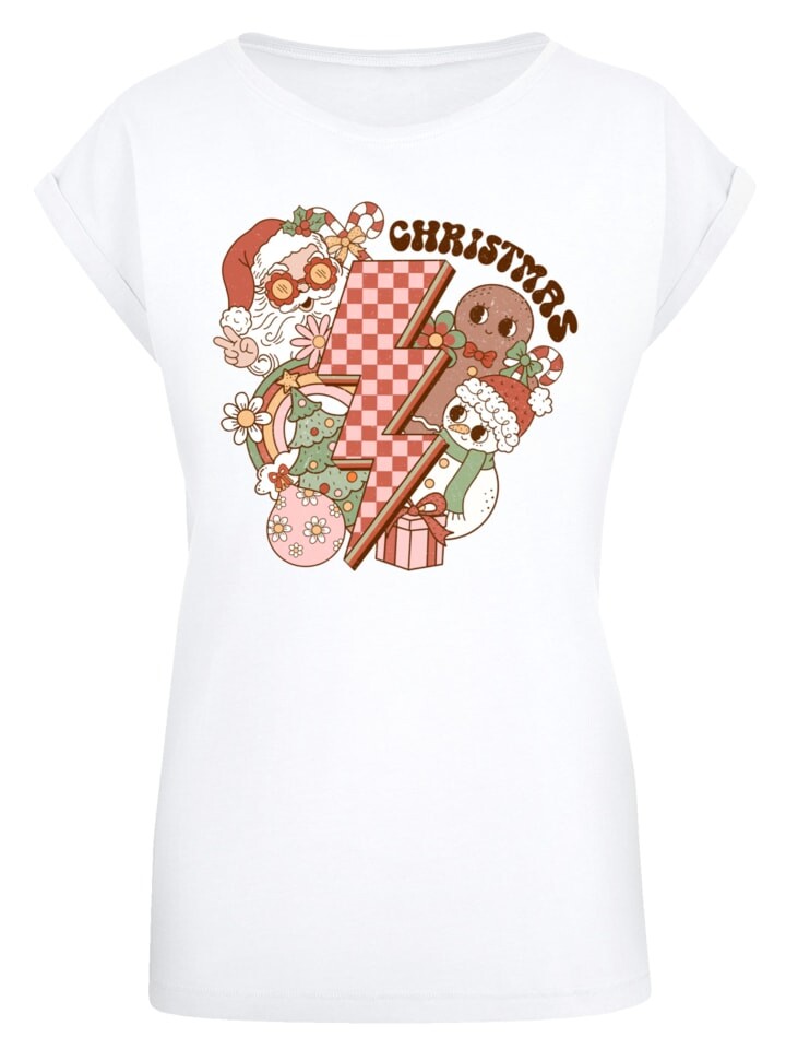 

Футболка F4NT4STIC T-Shirt Groovy Weihnachten Flash Cozy Vibes, белый