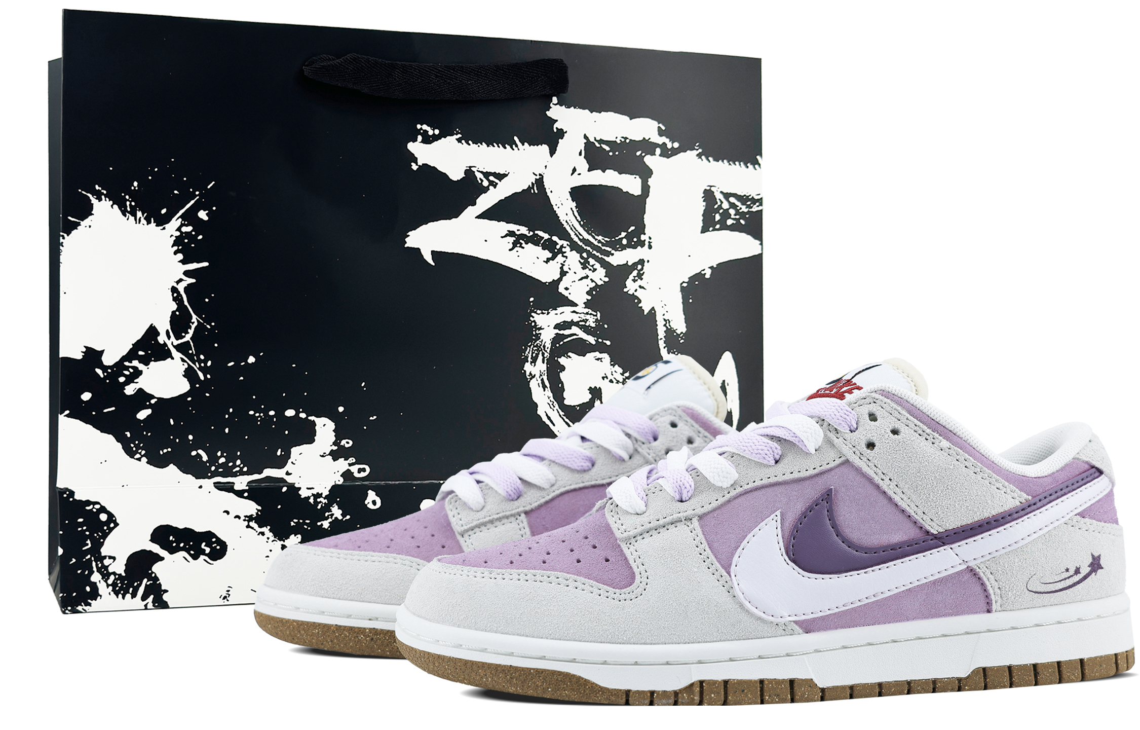 

Кроссовки Nike Dunk Skateboarding Shoes Women's Low-top Purple/grey/white, фиолетовый