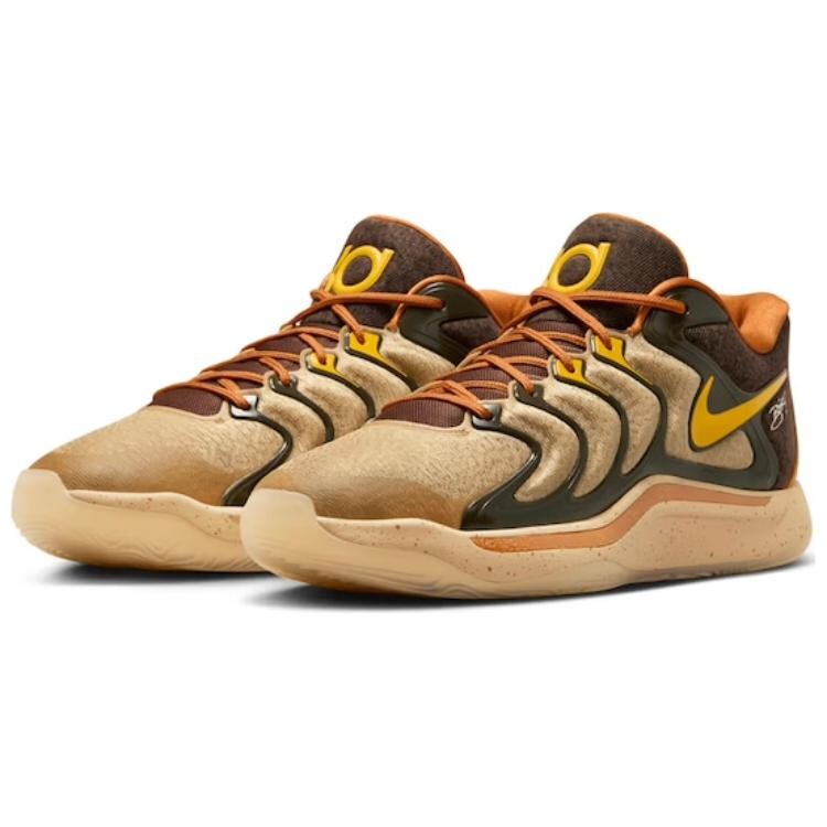 Баскетбольные кроссовки KD 17 унисекс с низким верхом коричневые/серые Nike — фото 3
