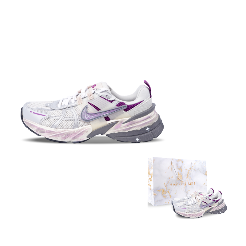 

Nike V2K Run Low top Running Shoes Women's Gray White Purple