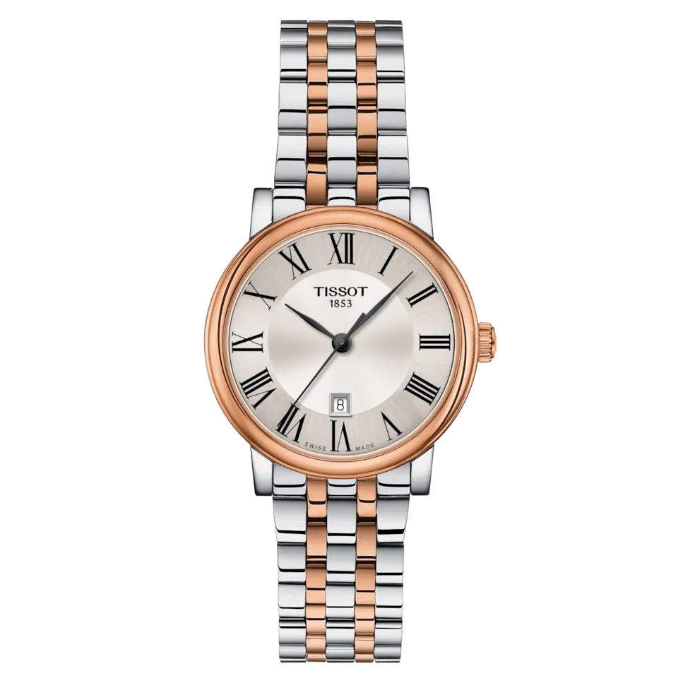 

Женские часы коллекции Carson из двухцветной стали Tissot, розовый