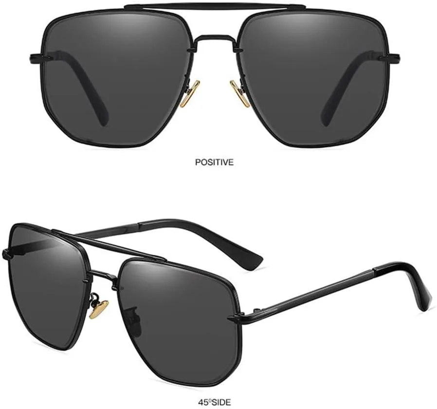 

Модные солнцезащитные очки большого размера в металлической оправе, многоугольные солнцезащитные очки, мужские поляризованные солнцезащитные очки KTUCN, White-brown