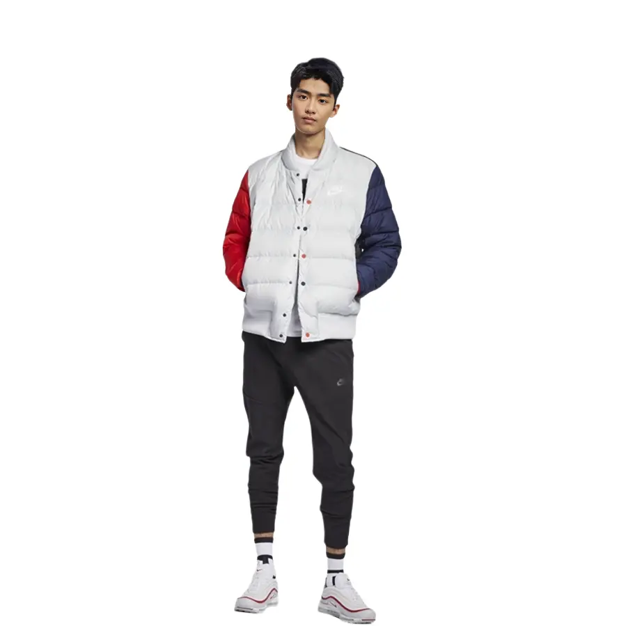 Nike Мужская пуховая куртка красно-бело-синяя, Red White Blue Multicolor — фото 4
