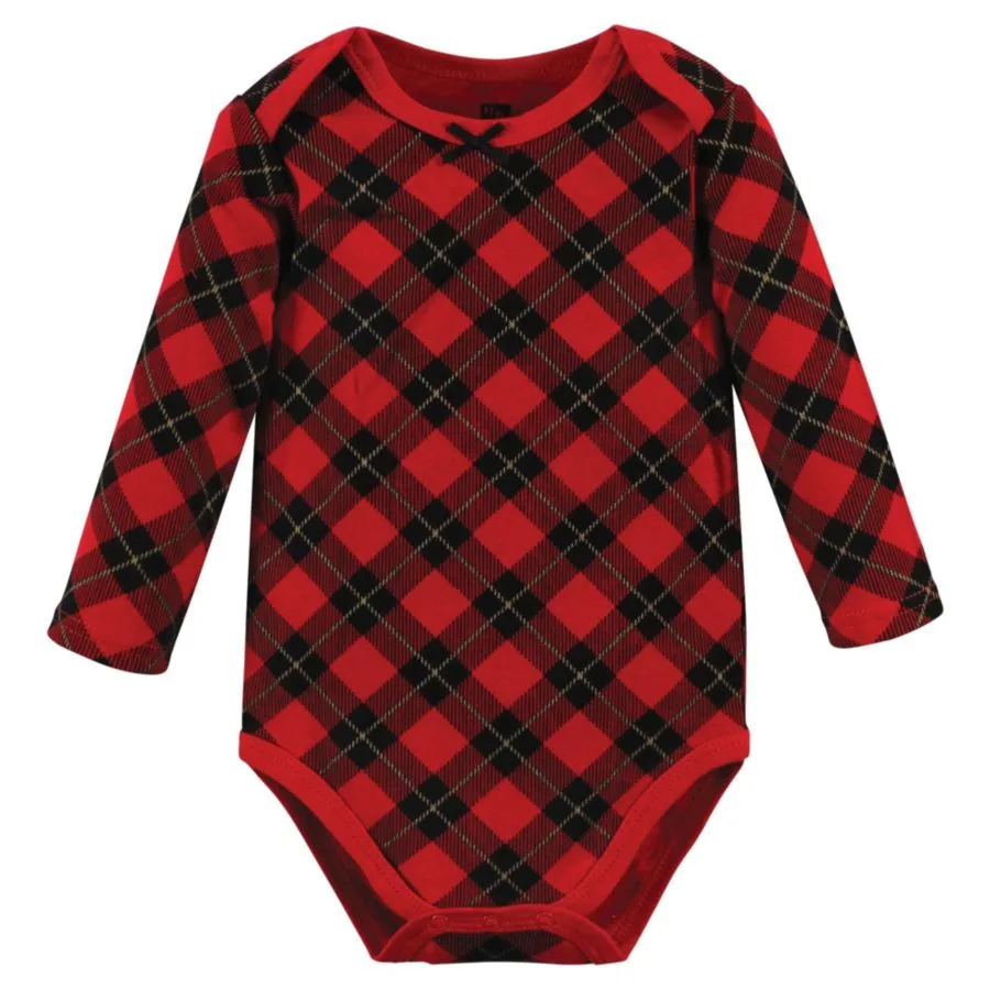 Hudson Baby Хлопковые боди с длинными рукавами, комплект из 3 штук, с принтом цвета корицы — фото 4