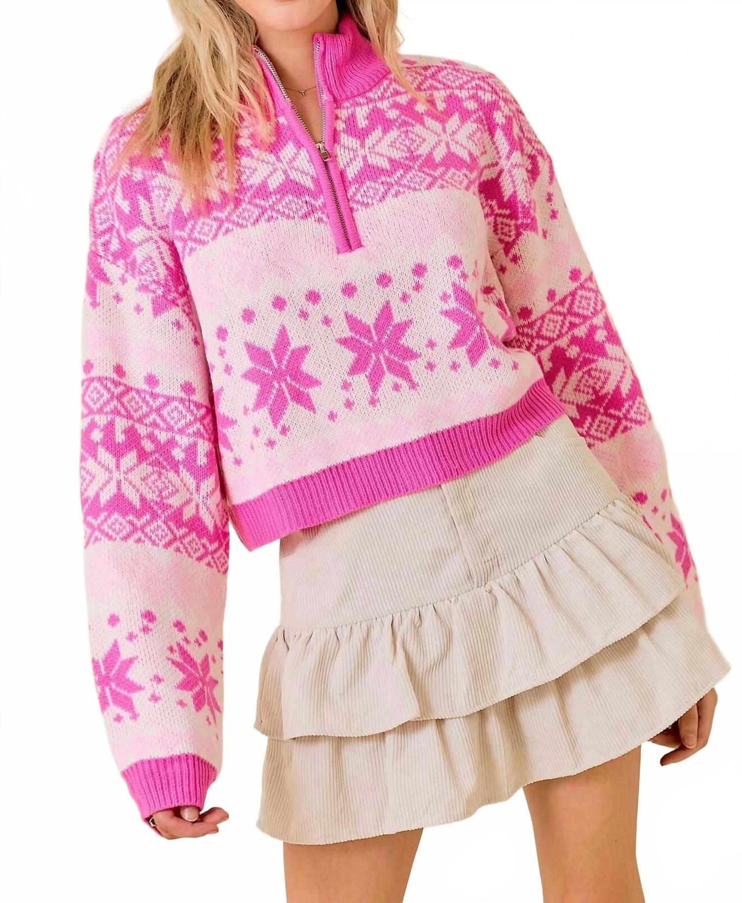 

Женский розовый свитер Day + moon