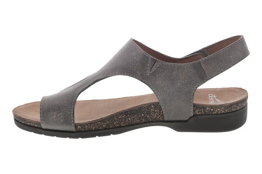 Женские сандалии Dansko Reece на ремешках, размер US 5.5-6, цвет Stone Burnished Leather, модель RHS2976, серый — фото 2