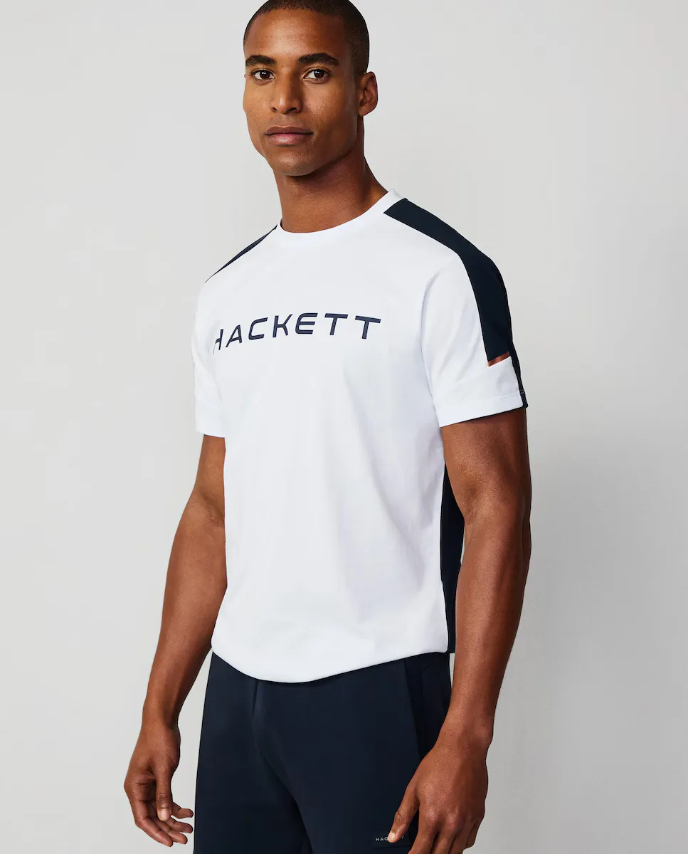 

Мужская футболка Hackett Sport с короткими рукавами и принтом логотипа, белый