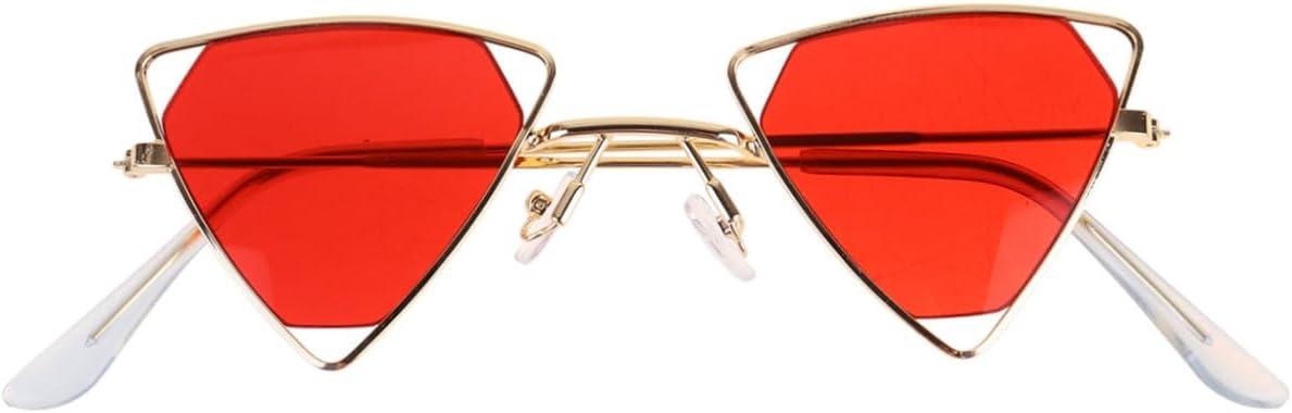

Солнцезащитные очки LIFKOME в металлической оправе для женщин, в стиле стимпанк, большие треугольные очки, с индивидуальным дизайном и трехточечной защитой от УФ-излучения, Red+Golden women's sunglasses