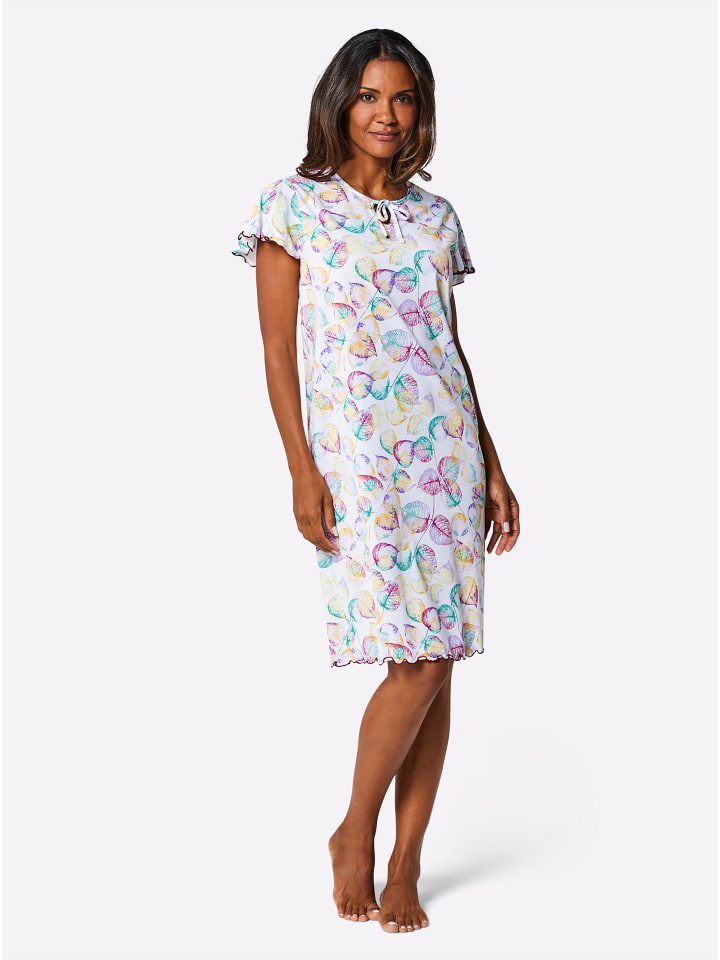 

Ночная рубашка с принтом экрю-фиолетового цвета WITT WEIDEN