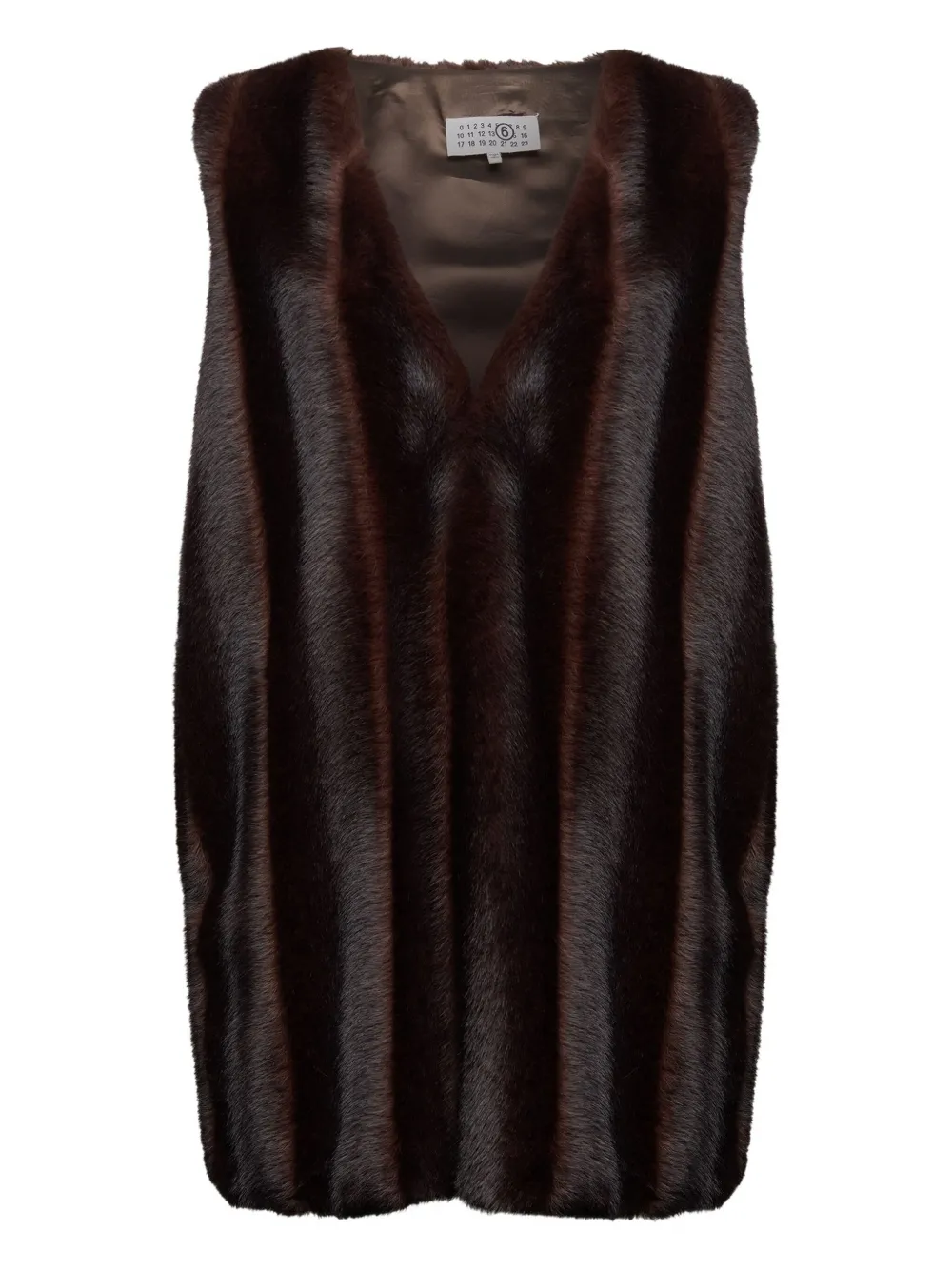

Платье мини из искусственного меха MM6 Maison Margiela, черный