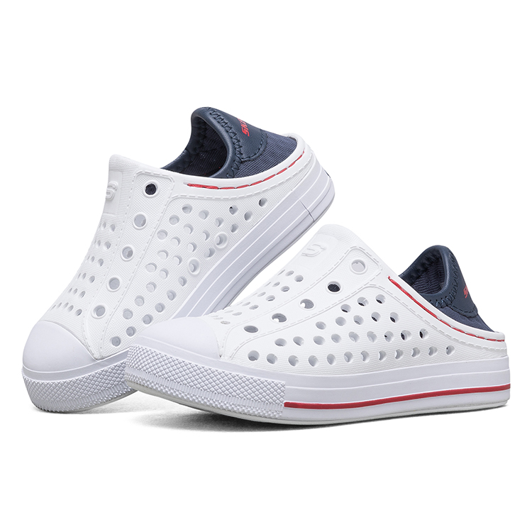 Износостойкие низкие детские ботиночки бело-сине-красные Infant And Toddler Skechers, White/Marine Blue/Red — фото 3