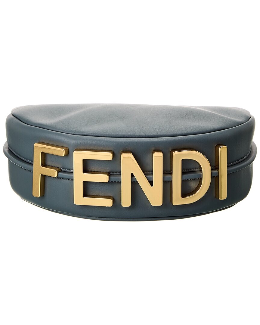 

FENDI Маленькая кожаная сумка-хобо Fendigraphy, коричневый