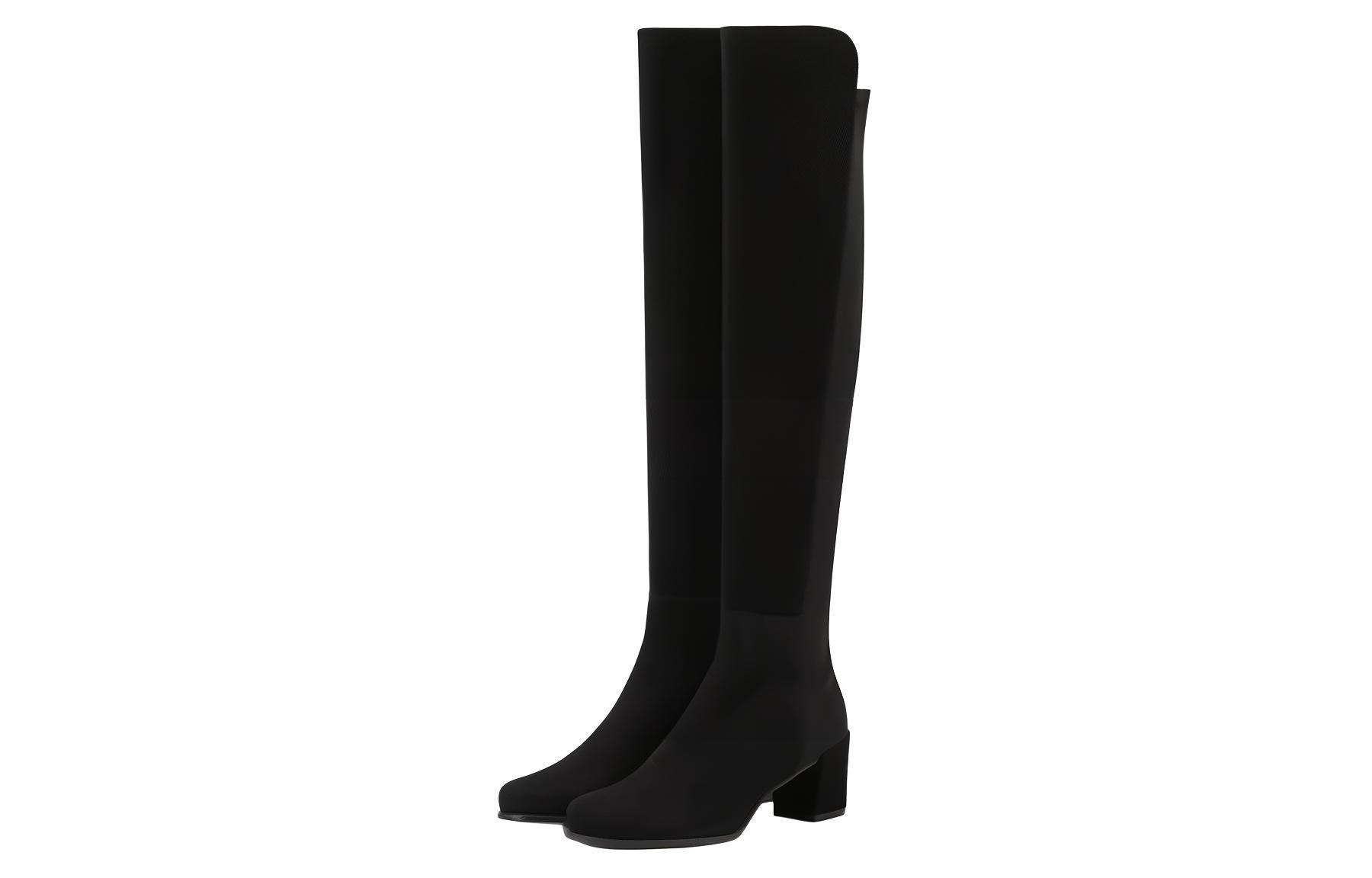 SW Ботфорты до колена 6,5 см Женские Черные Stuart Weitzman — фото 4