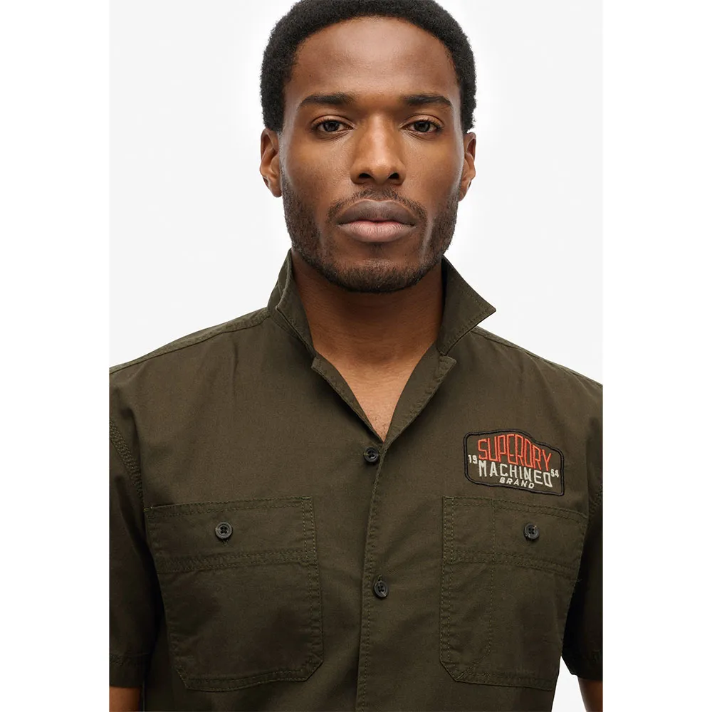 Рубашка с коротким рукавом Superdry Mechanic, зеленый — фото 3