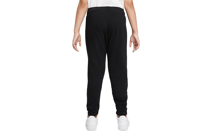 Брюки (GS) Nike French Terry Casual Solid Color Sports Pants/Trousers/Joggers Girls Black — фото 2