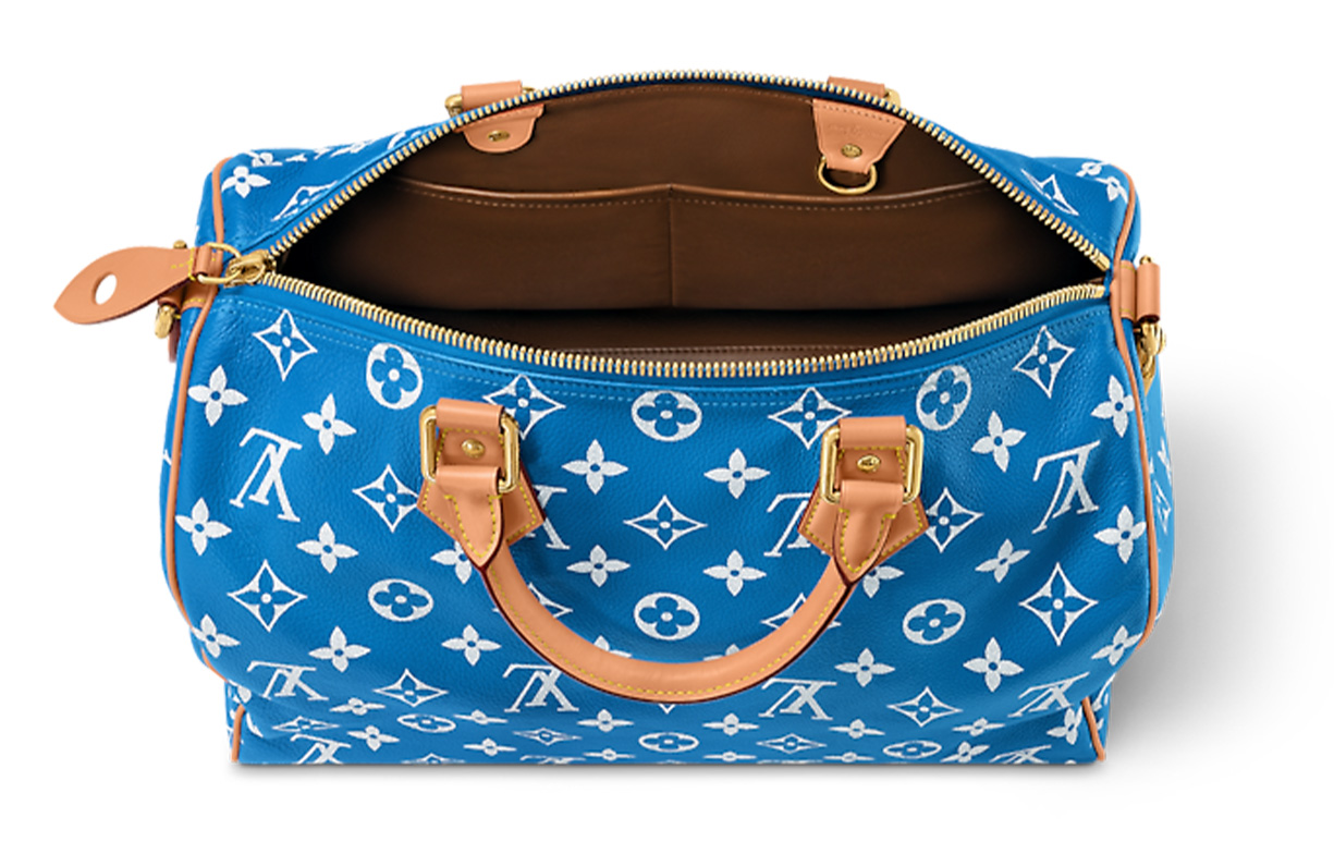 LOUIS VUITTON Сумка Speedy P9 Bandoulière 40 Monogram Leather Blue — фото 4