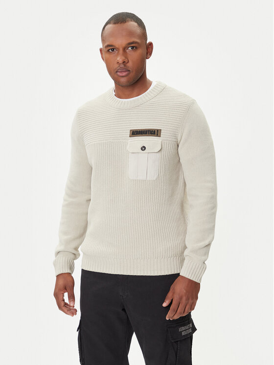 

Свитер regular fit 252MA1573UL00539 Aeronautica Militare, бежевый