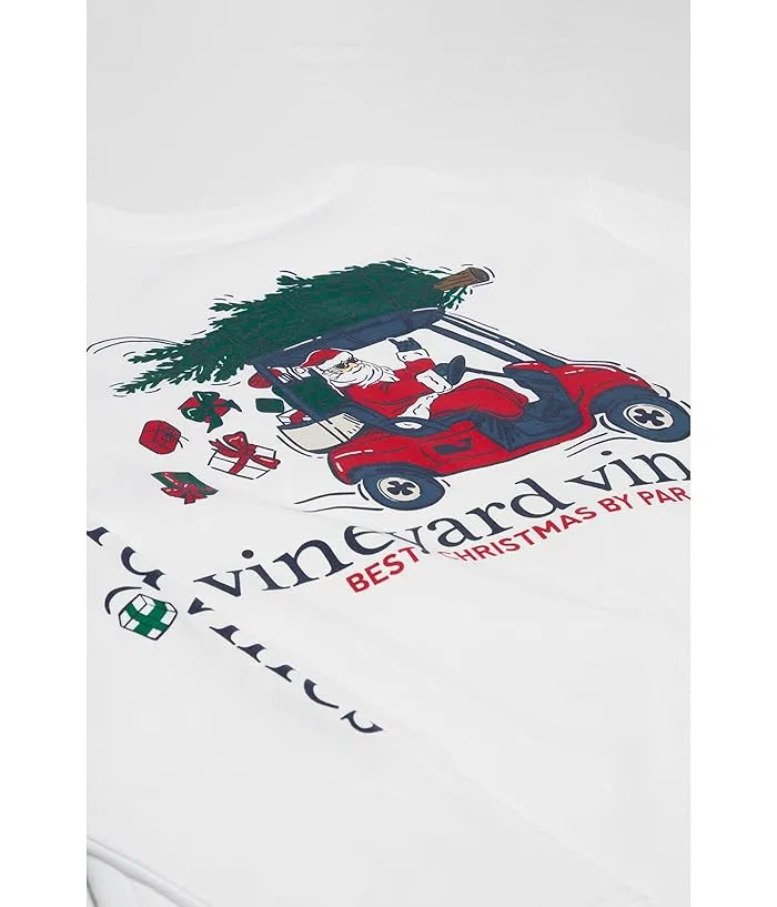 Футболка с длинным рукавом Best Christmas By Par Vineyard Vines Kids, White Cap — фото 2