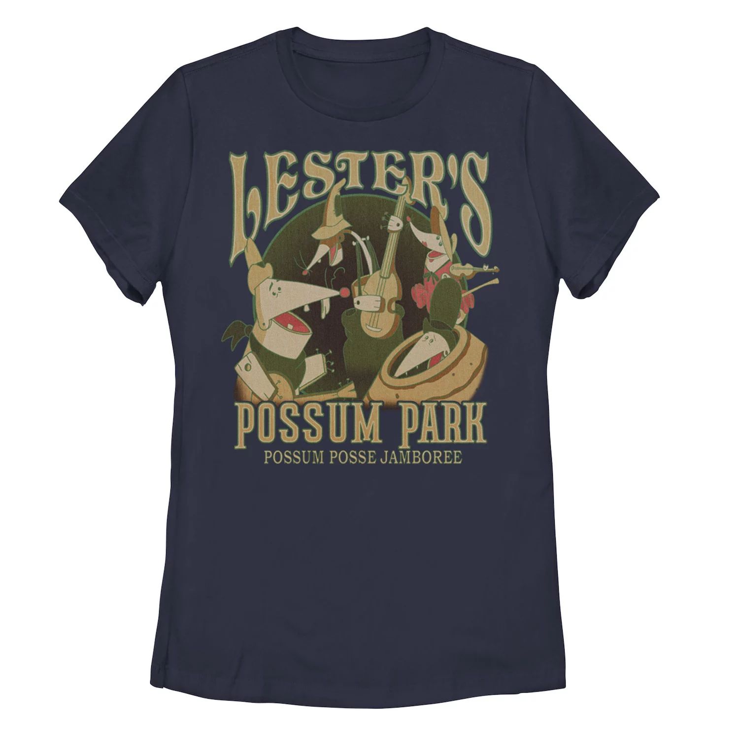 

Футболка Lester's Possum Park для юниоров с изображением «Глупого фильма Диснея» Licensed Character, темно-синий